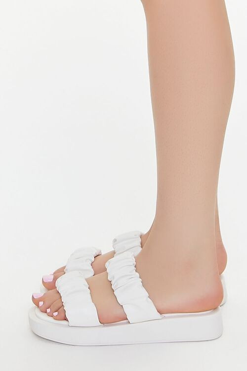 Ruched Faux Leather Slides | Forever 21 | Forever 21 (US)