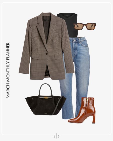 Monthly outfit planner: MARCH: Winter to Spring transitional looks | oversized plaid blazer, straight crop jean, high neck tank top, patent boot, black oversized tote 

See the entire calendar on thesarahstories.com ✨ 


#LTKstyletip