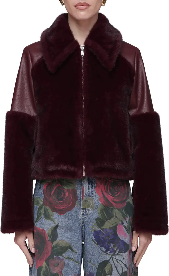 Avec Les Filles Faux Fur & Faux Leather Moto Jacket | Nordstromrack | Nordstrom Rack