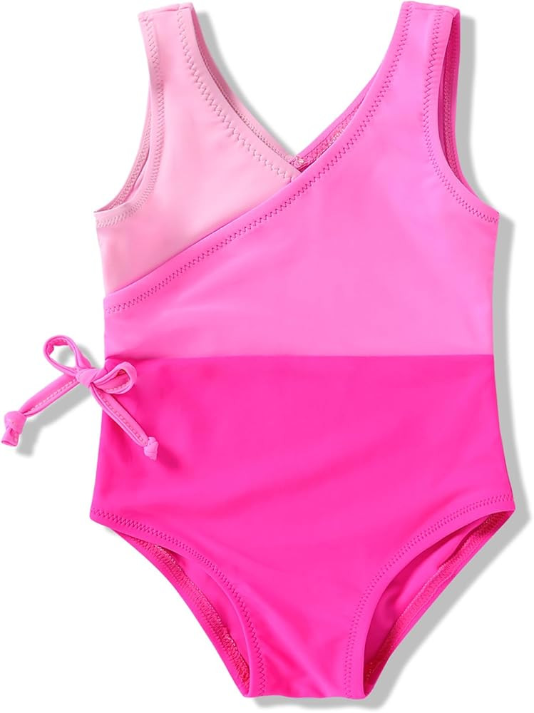 YOUNGER TREE Toddler Girl One Piece Swimsuit Color Block Stripe Swimwear Summer Beach Bathing Sui... | Amazon (US)