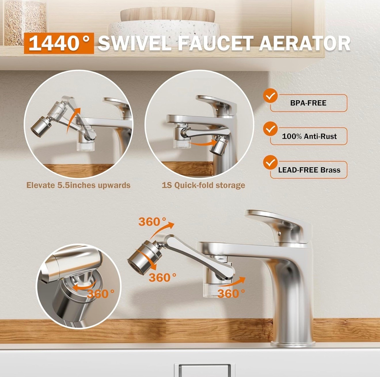 Frizzlife Water Filter for Sink Faucet Extender, 1440° Rotating Swivel Aerator Reduce 99% Chlorine, 3 Modes Spray Brass Attachment for kitchen/Bathroom/Toddlers, 8pcs Replacement Filter#amazon

#LTKCyberWeek #LTKSaleAlert #LTKHome