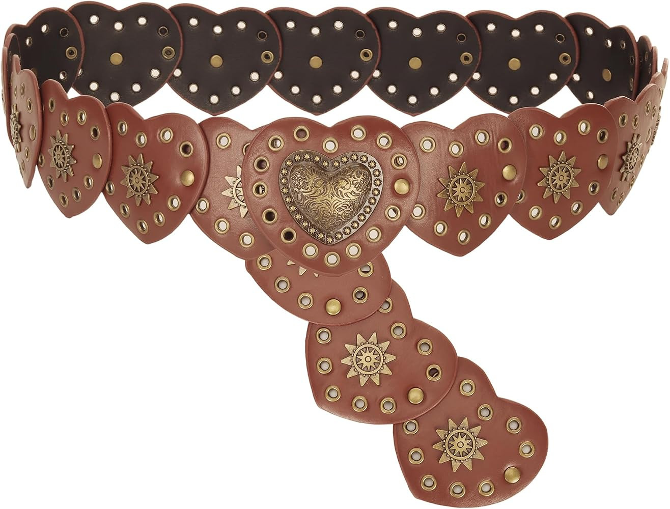 XuoAz Women Wide-Disc-Western-Belt Chunky-Cowgirl Cowboy Belt Concho Country Leather Belt for Dre... | Amazon (US)