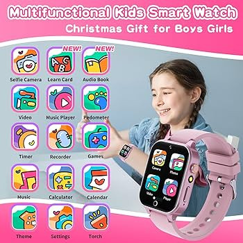 Kids Smart Watch Gift for Girls Age 5-12, 39 Games HD Touch Screen Watches with Video Camera Musi... | Amazon (US)