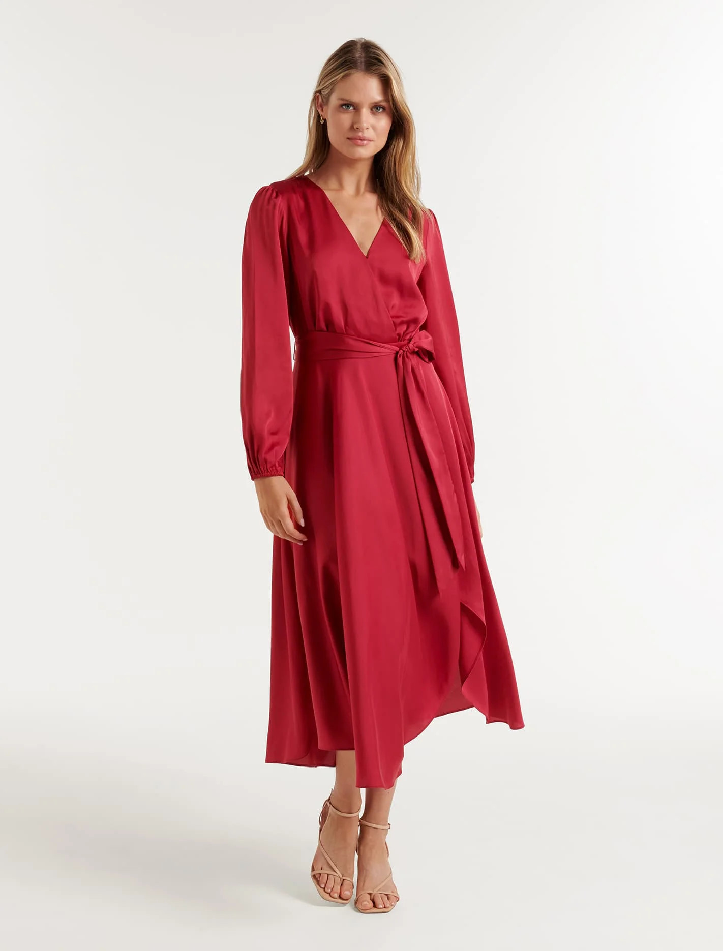 Marilyn Satin Wrap Midi Dress | Forever New (AU)