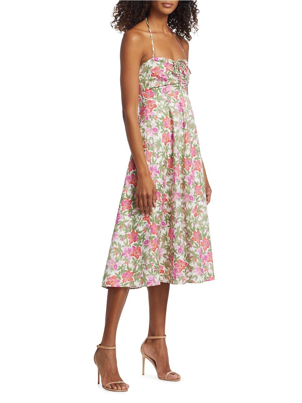 Floral Ruched Midi-Dress | Saks Fifth Avenue