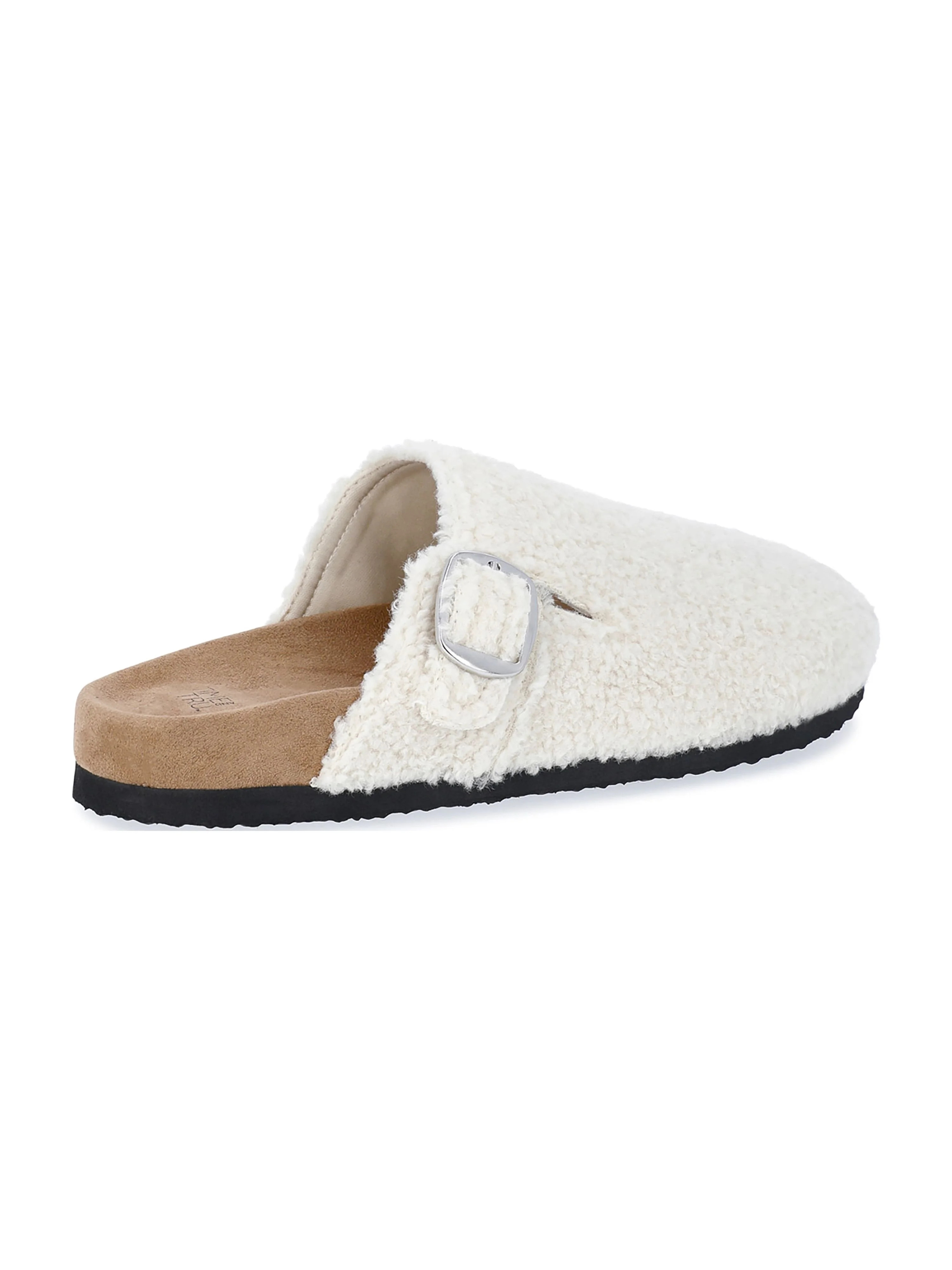 Time and Tru Women's Faux Shearling Buckle Clogs | Walmart (US)