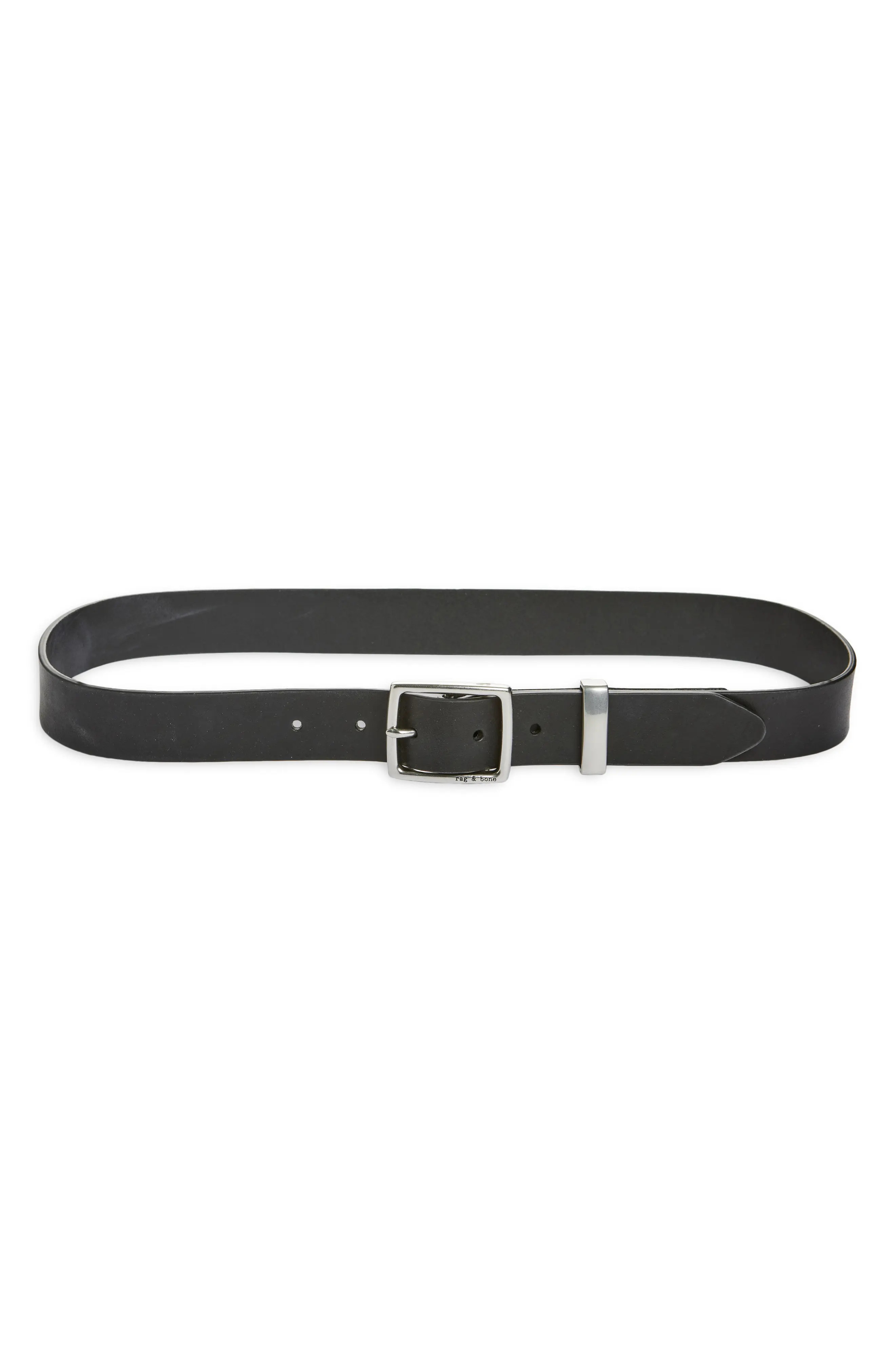 rag & bone Leather Belt in Black at Nordstrom, Size Large | Nordstrom