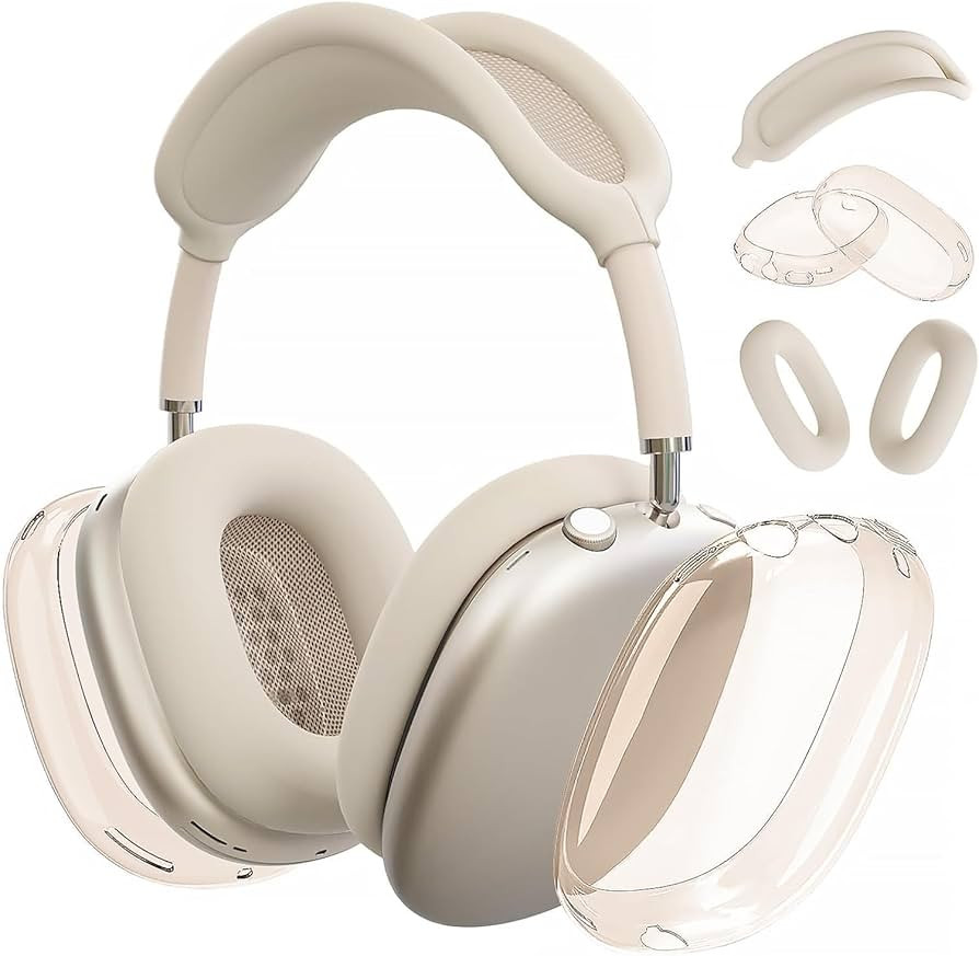 Case Cover for AirPods Max Headphones, Silicone Ear Pad/Headband Cover/Clear Soft TPU Ear Cups Co... | Amazon (US)