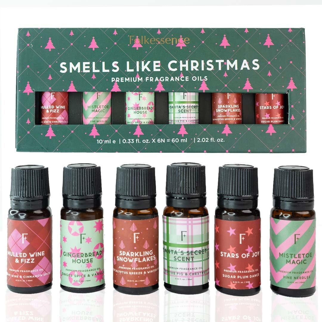 Folkulture Christmas Essential Oils for Diffuser for Home|Set of 6-2 Fl Oz | Fragrance Oils - Chr... | Amazon (US)