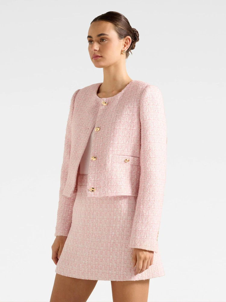 Forever New Pink Lisa Boucle Jacket | Next EU