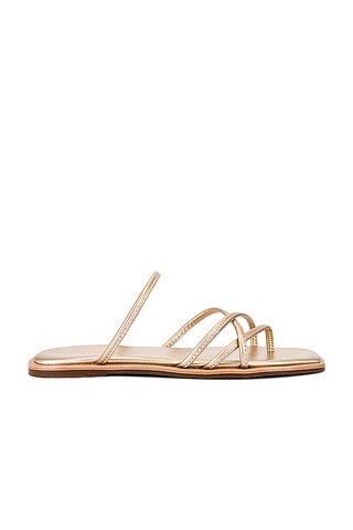 Kaanas Kapok Square-toe Strappy Slide in Gold from Revolve.com | Revolve Clothing (Global)