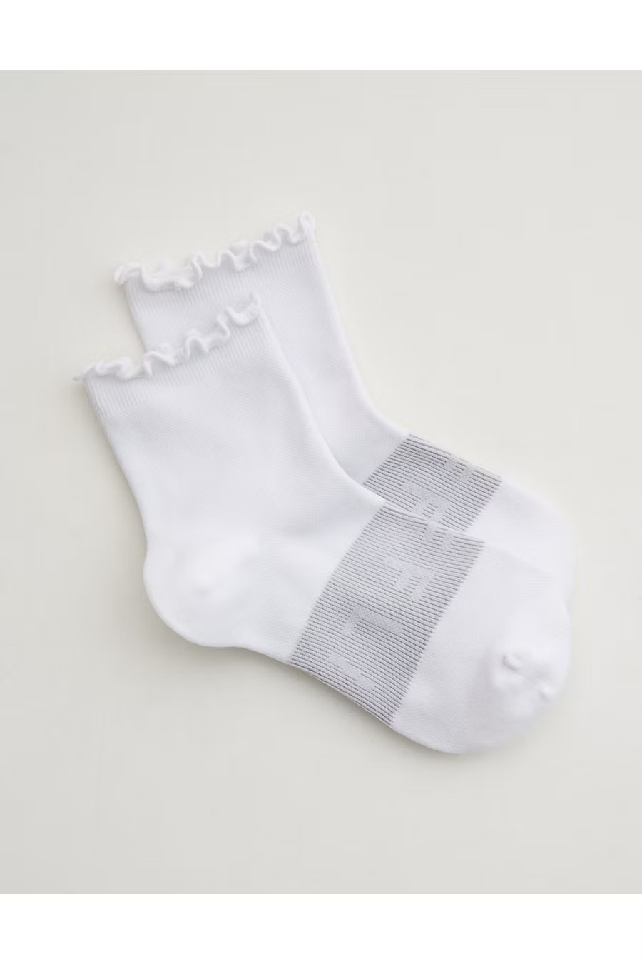 OFFLINE By Aerie Athletic Ruffle Sock Women's White S | Aerie