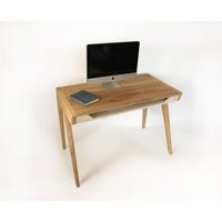 Solid Oak Wood Desk With Keyboard Tray | Etsy (US)