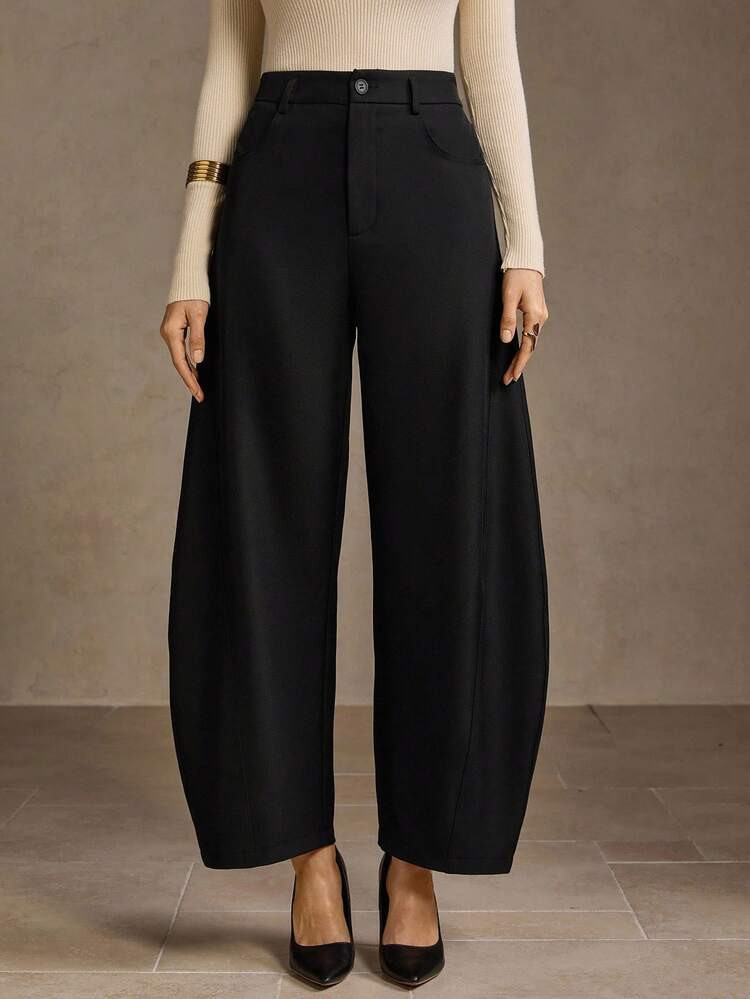 MOTF PREMIUM SEAM FRONT WIDE LEG SUIT PANTS | SHEIN