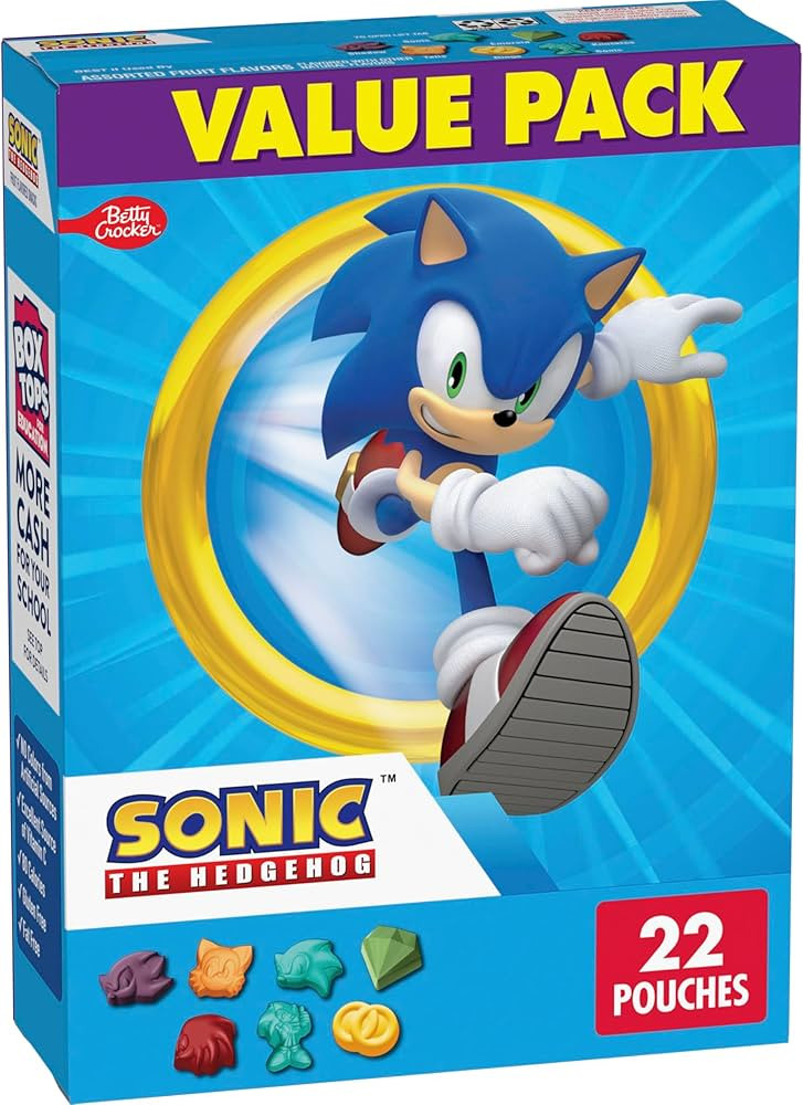 Amazon.com: Sonic The Hedgehog Fruit Flavored Snacks, Treat Pouches, Gluten Free Snack, Value Pac... | Amazon (US)