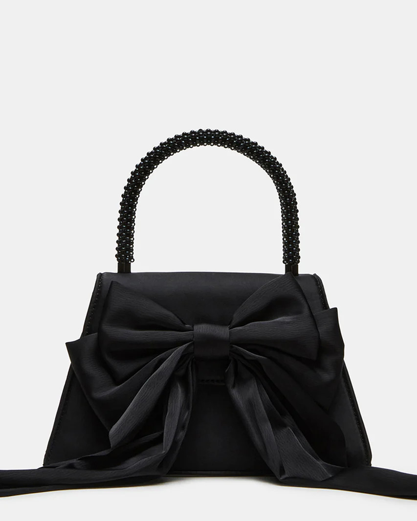 COSETTE Bag Black Satin | Women's Beaded Top-Handle Mini Bag | Steve Madden (US)