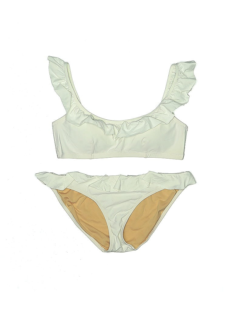 J. Crew Two Piece Swimsuit: Ivory Solid Swimwear - Size Small | ThredUp