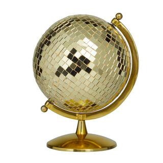 12 in. Gold Stainless Steel Disco Ball Style Decorative Globe | The Home Depot