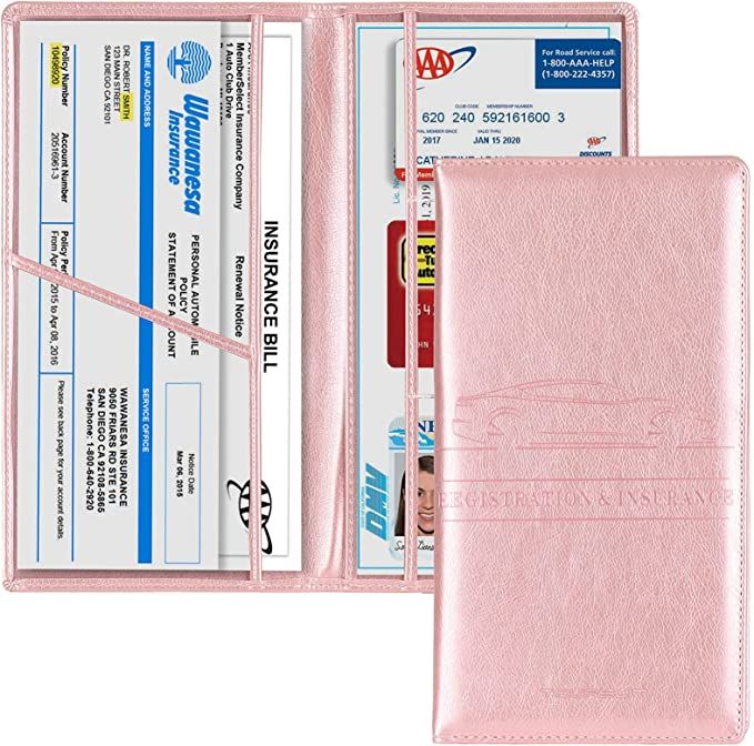 TOURSUIT Car Registration and Insurance Card Holder, Vehicle License Document Glove Box Compartme... | Amazon (US)