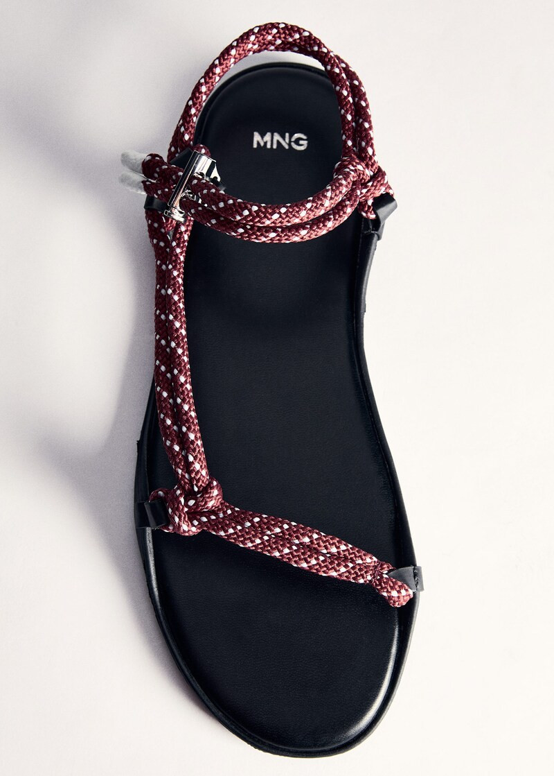 Combined lace-up sandal -  Women | Mango USA | MANGO (US)