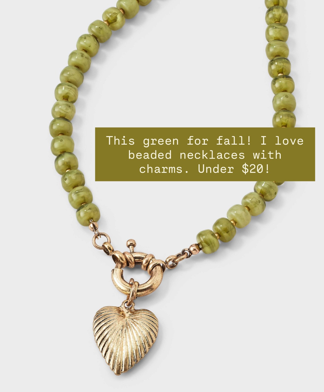 Can't stop won't stop with all the statement necklaces! 😍 This color green is so pretty for fall! And, this necklace is so affordable!

Loverly Grey, Target, new arrivals, chunky necklace, statement necklace, fall accessories 

 #LTKSeasonal