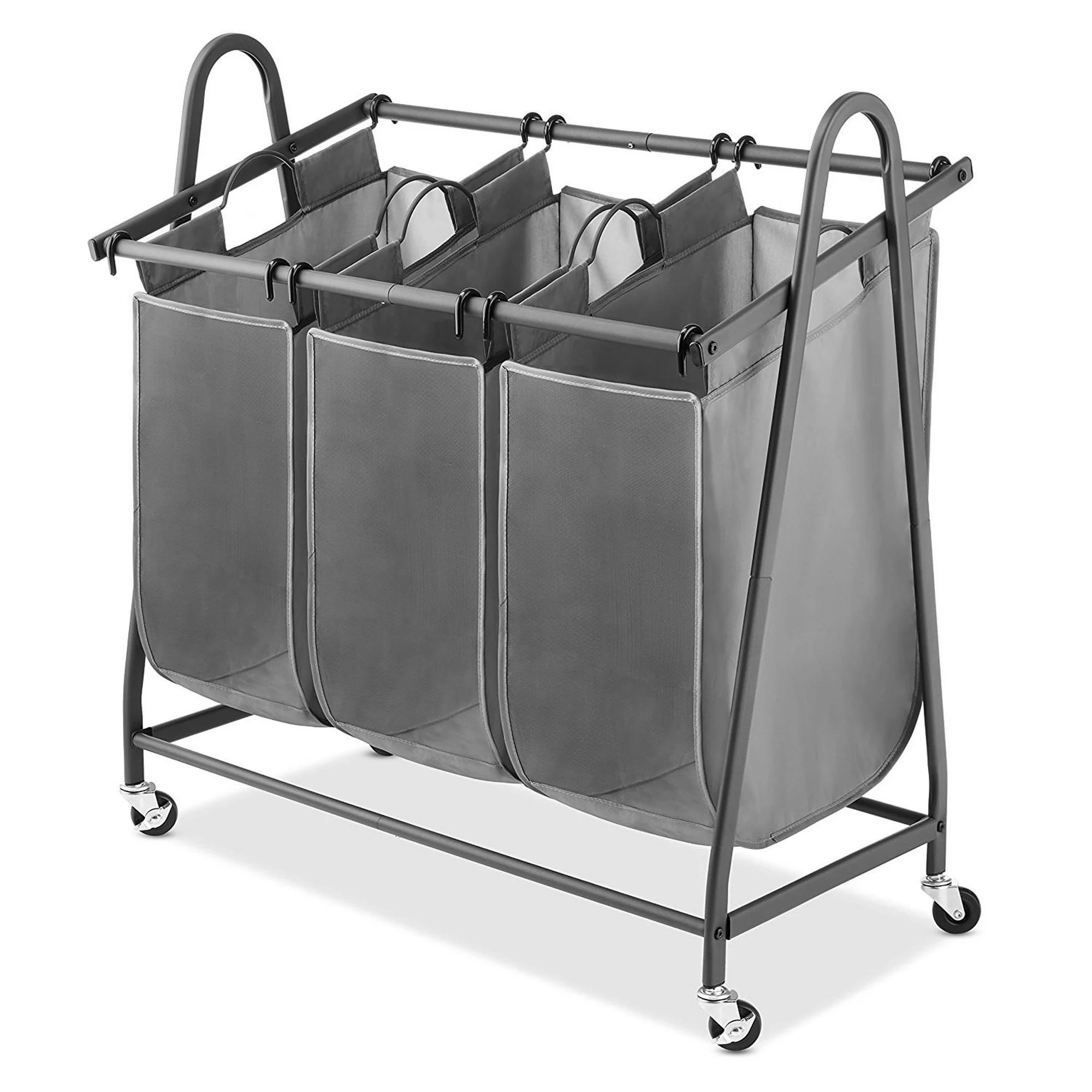 Whitmor Arch Triple Bag Laundry Sorter - Gray - 17" x 33" x 34" | Walmart (US)