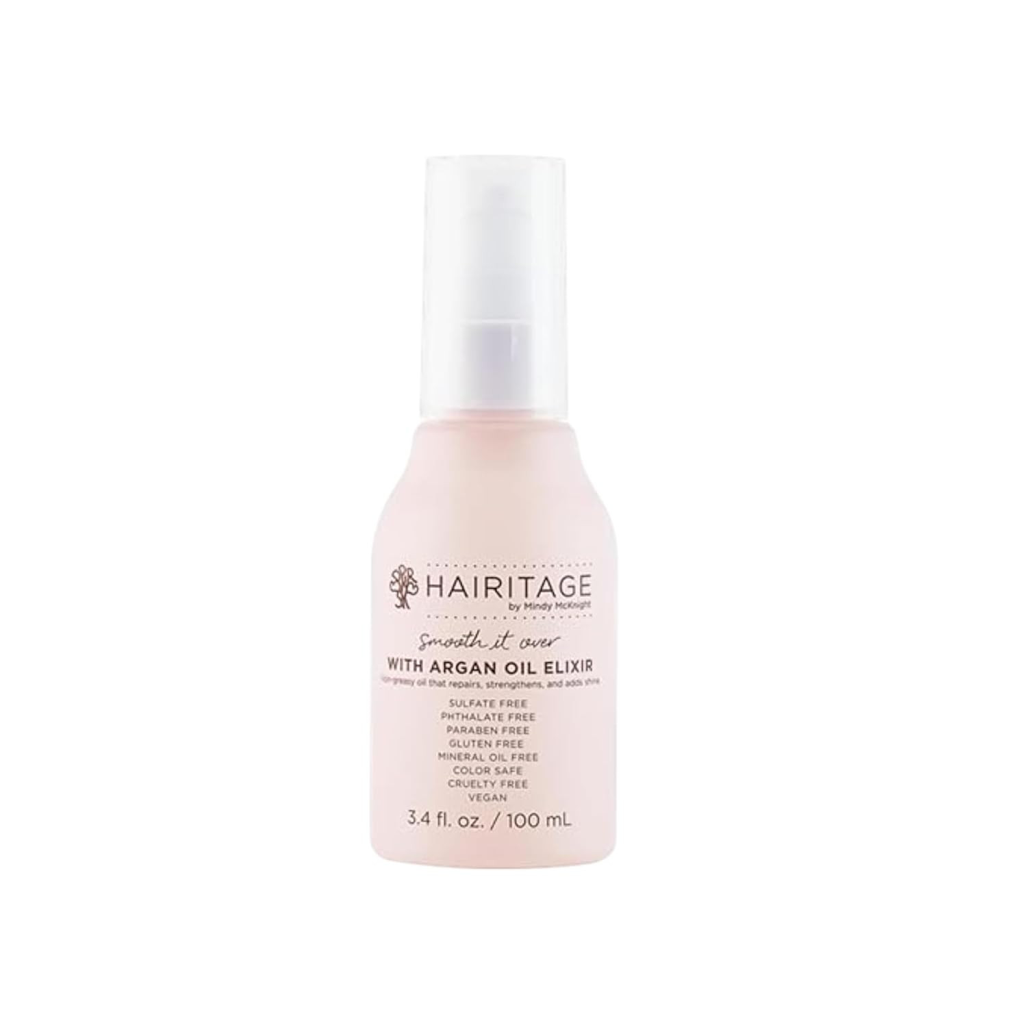 Hairitage Smooth It Over - Argan Oil - Lightweight Formula for Conditioner + Styling + Finishing - Repairs Hair + Controls Flyaways + Breakage - Formulated with Argan Oil + Avocado Oil, 3.4 FL OZ | Amazon (US)