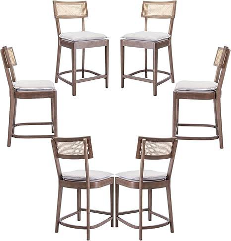 ZSARTS 26 Inch Counter Height Bar Stools Set of 6, Farmhouse Bar Stools French Country Stools wit... | Amazon (US)