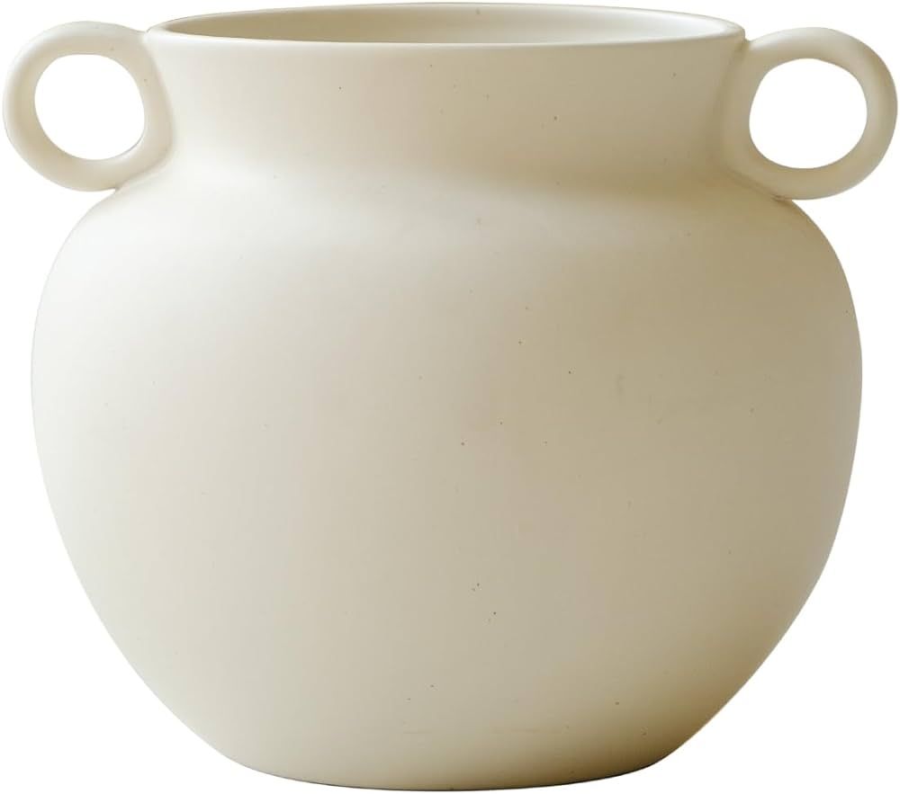 Round-Shape with Ear Wide Mouth Vase, Honey Pot-Shaped Decorative Plant Pot, No Drainage Hole, 7"... | Amazon (US)
