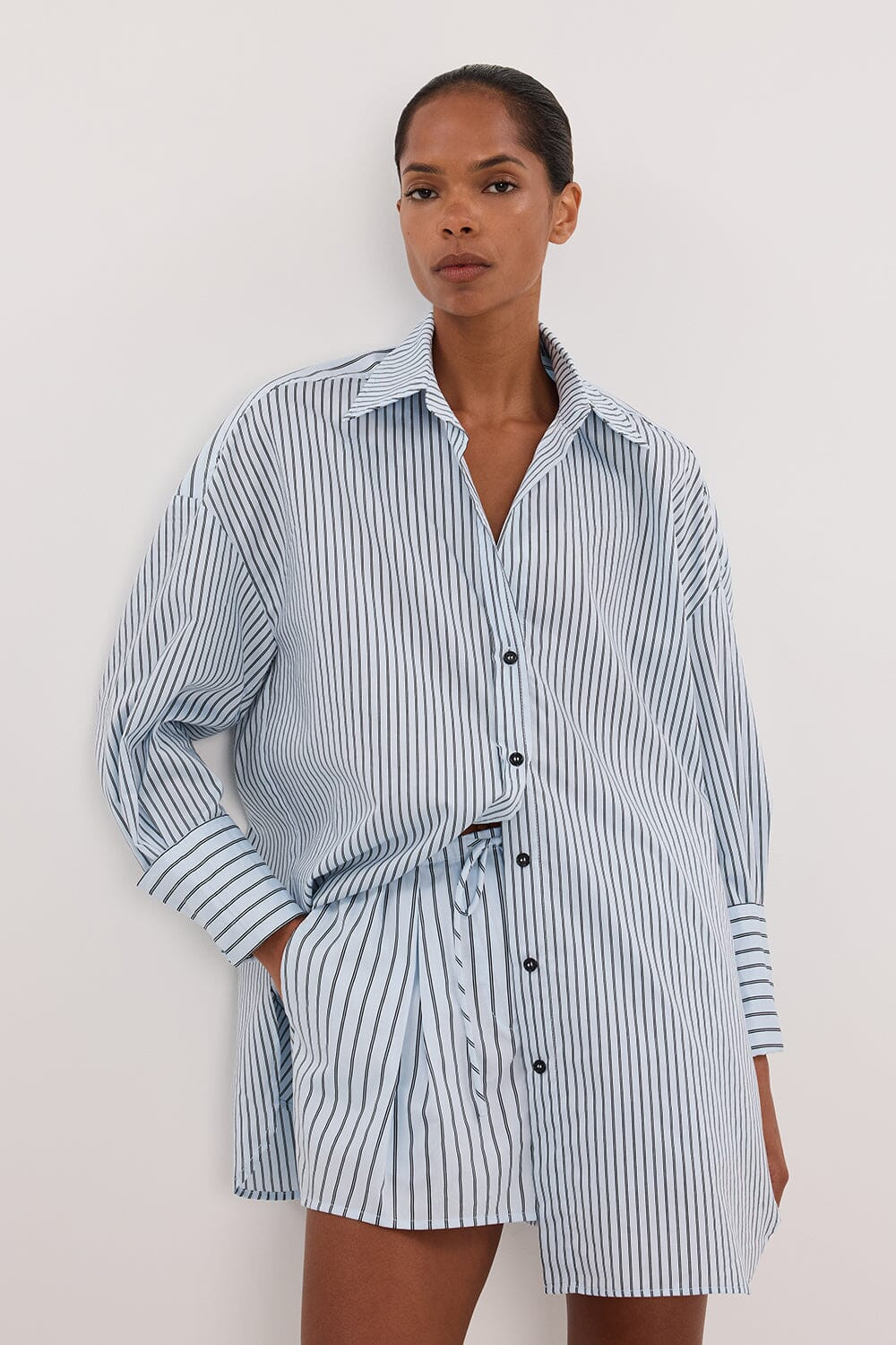 SABLE ICE BLUE SILK BLEND SHIRT | DISSH