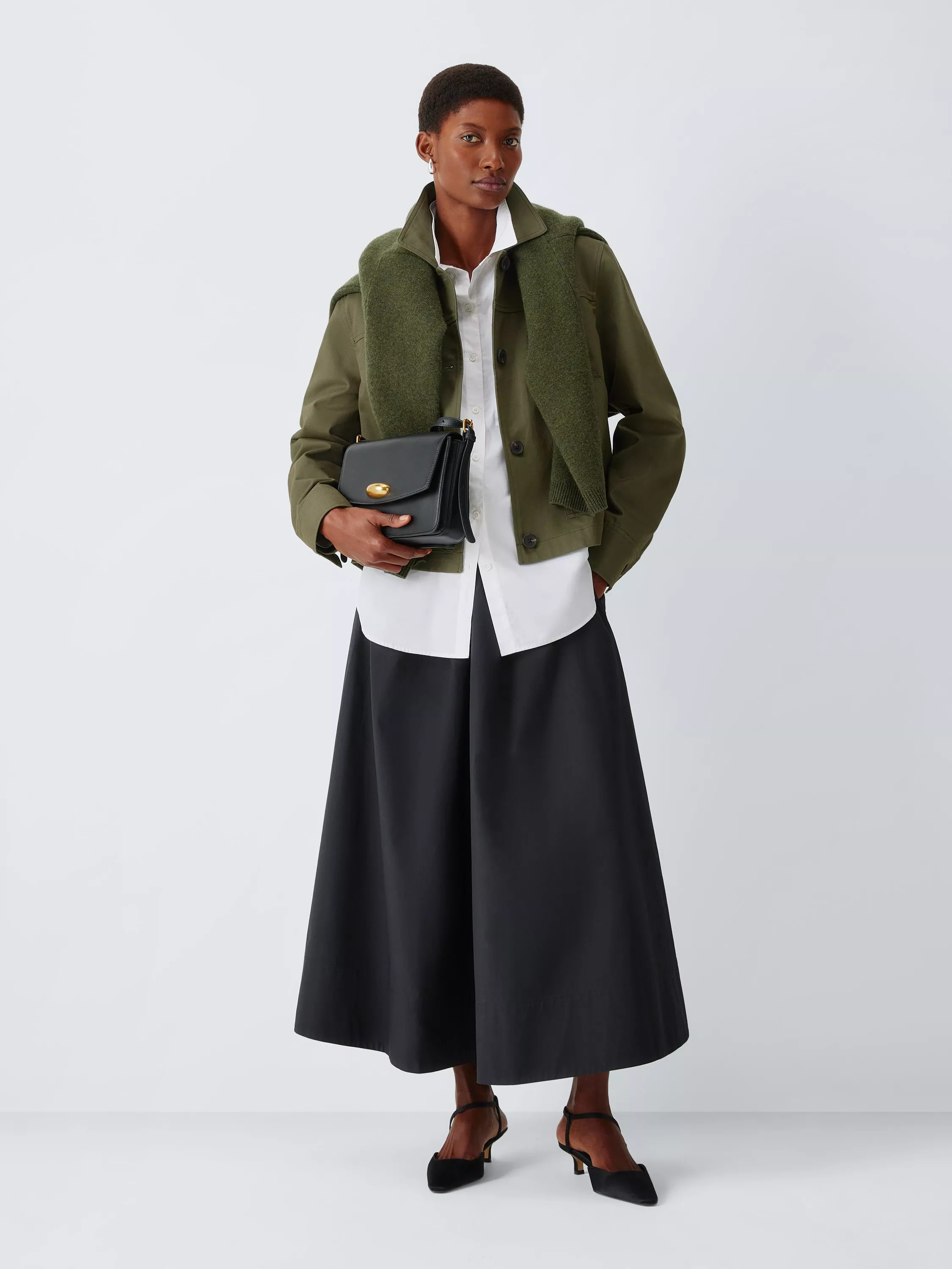 Cotton Twill Utility Jacket, Khaki, 8 | John Lewis (UK)