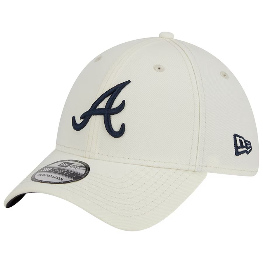 Atlanta Braves New Era Chrome Team Classic 39THIRTY Flex Hat - White | Fanatics
