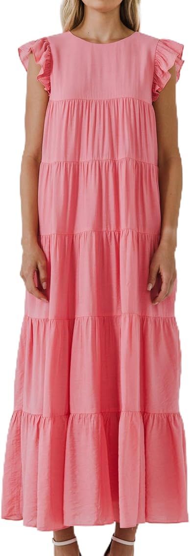 English Factory Women's Tiered Maxi Dress | Amazon (US)