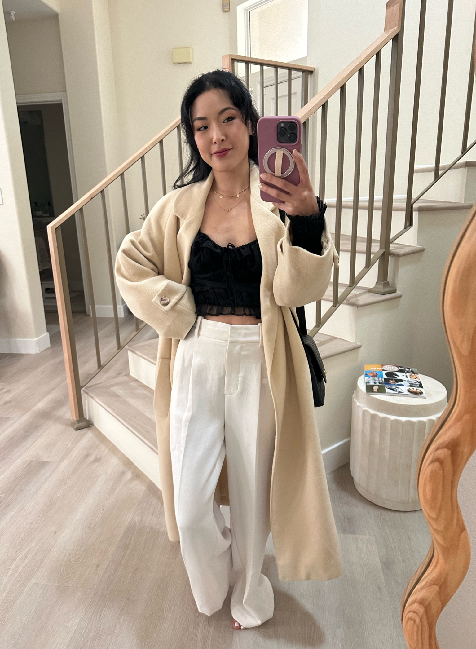 Not sure what it is about these trousers but every time I wear them I feel like a million bucks 💸 also PSA this top has the prettiest coquette details and is  on sale. I’m so obsessed that I’ve already worn it twice since I got it this week 🖤

#LTKSeasonal #LTKWorkwear #LTKSaleAlert