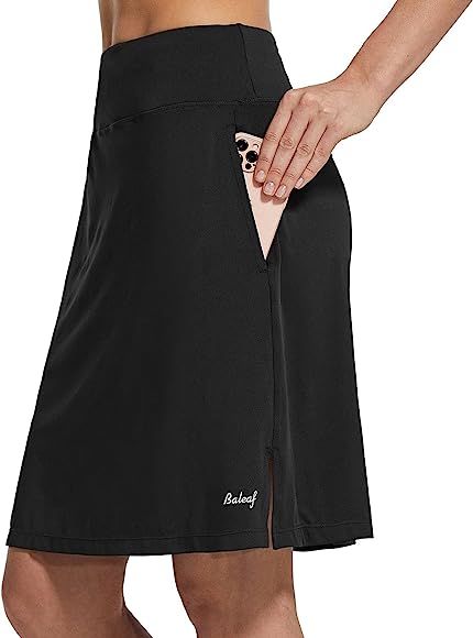 BALEAF Women's 20" Knee Length Skorts Skirts Athletic Modest Sports Golf Casual Skirt Zipper Pock... | Amazon (US)