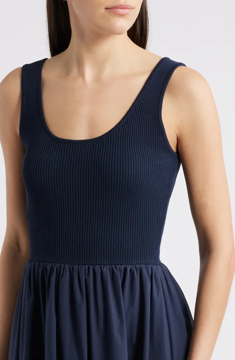 Sleeveless Mixed Media Maxi Dress | Nordstrom