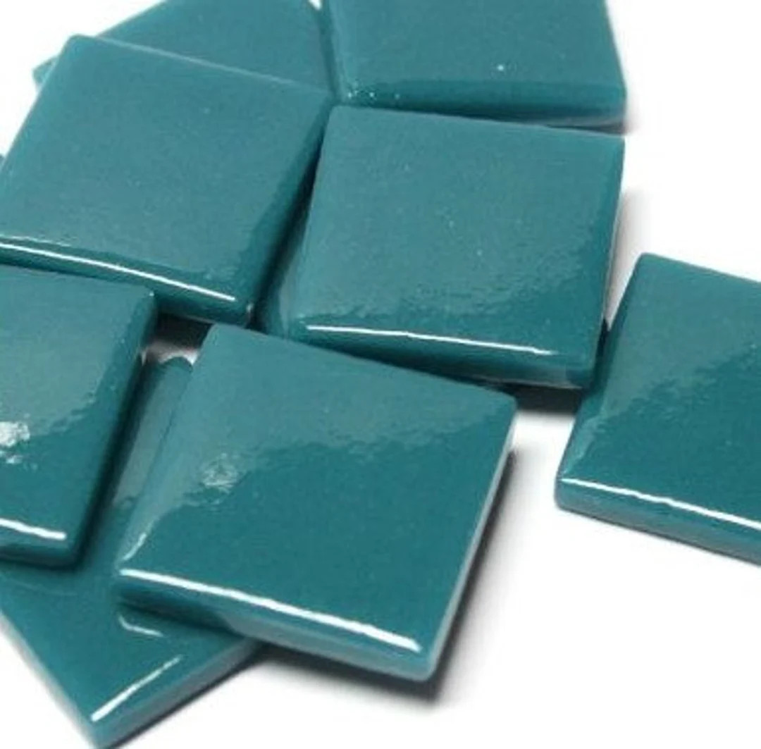 Deep Teal Blue Ottoman pate De Verre Glass Mosaic Tile 1 25mm Square, Available in Quantities of ... | Etsy (US)