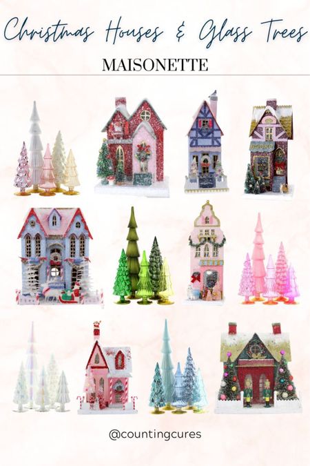 Upgrade your holiday decor with these cute Christmas houses & glass trees! These would also be cute centerpiece ideas!
#holidaydecor #homeinspo #designtips #interiordesign

#LTKstyletip #LTKHoliday #LTKhome