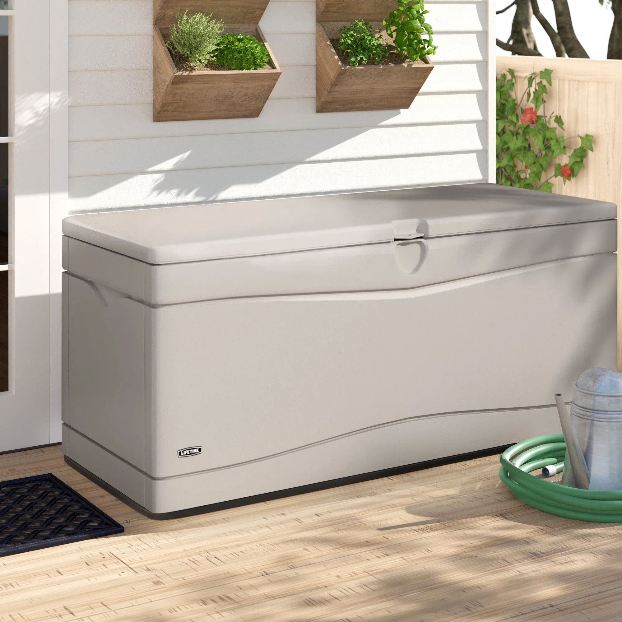 Lifetime Water Resistant Plastic Lockable Deck Box | Wayfair North America