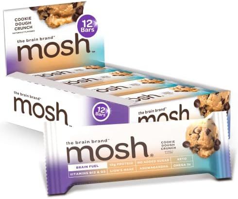 MOSH Cookie Dough Crunch Protein Bars, Keto Snack, Gluten-Free, No Added Sugar, 12g Whey Protein, Li | Amazon (US)
