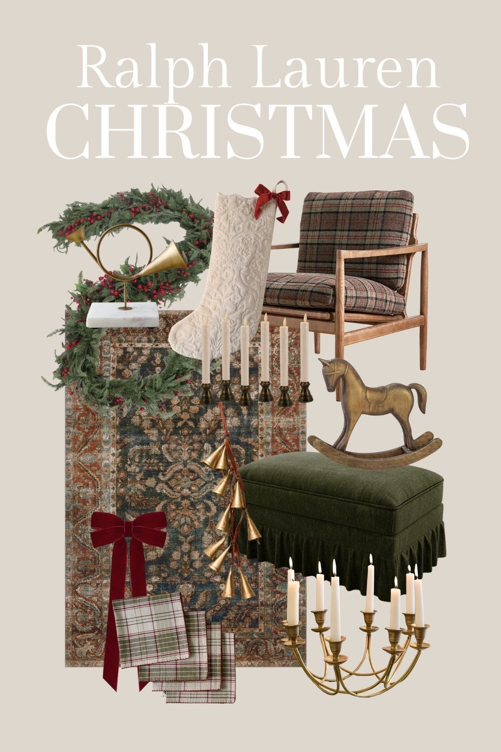 Trending look…Ralph Lauren Christmas. Holiday decor. Classic Christmas. Christmas tree, wreath, bells, rugs, stockings, plaid Christmas, garland and more. 

#LTKHoliday #LTKHome #LTKSeasonal