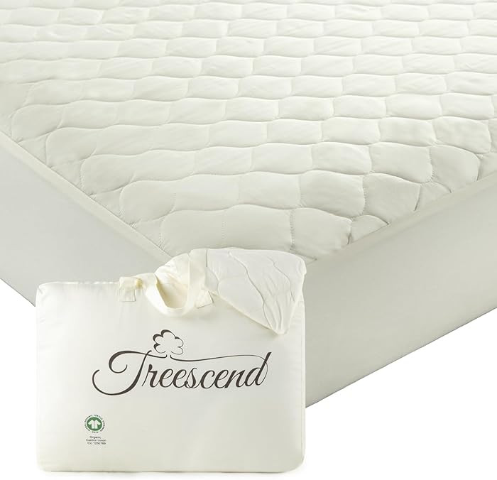 100% Cotton Organic Mattress Protector | Breathable & Noiseless GOTS Organic Mattress Pad with Pr... | Amazon (US)