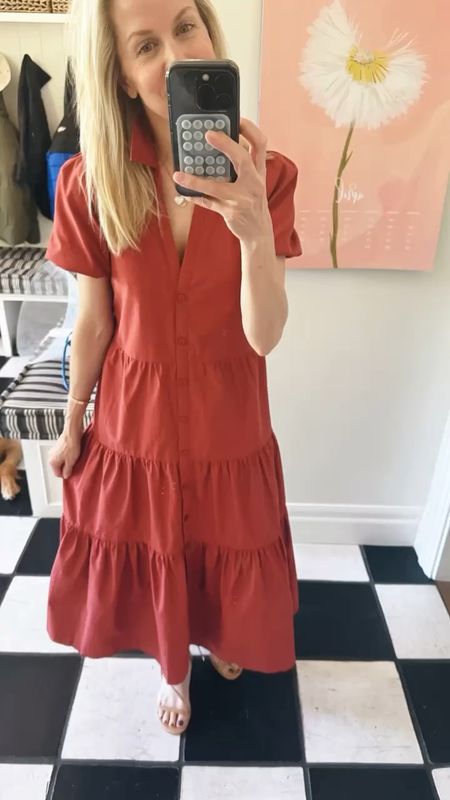 Dress of the day 🙌🏼 this poplin, puff sleeved collared shirt dress. Comes in several colors and can go to lunch, a meeting, dinner - you name it! Runs a touch big. Gretchen is 5’ 7” and typically wears a 27 in bottoms. She’s in an xs. 

Also linking these lace-up sandals from Amazon that we love. 




Spring dress
Shirt dress
Graduation dress 


#LTKSeasonal #LTKVideo #LTKover40