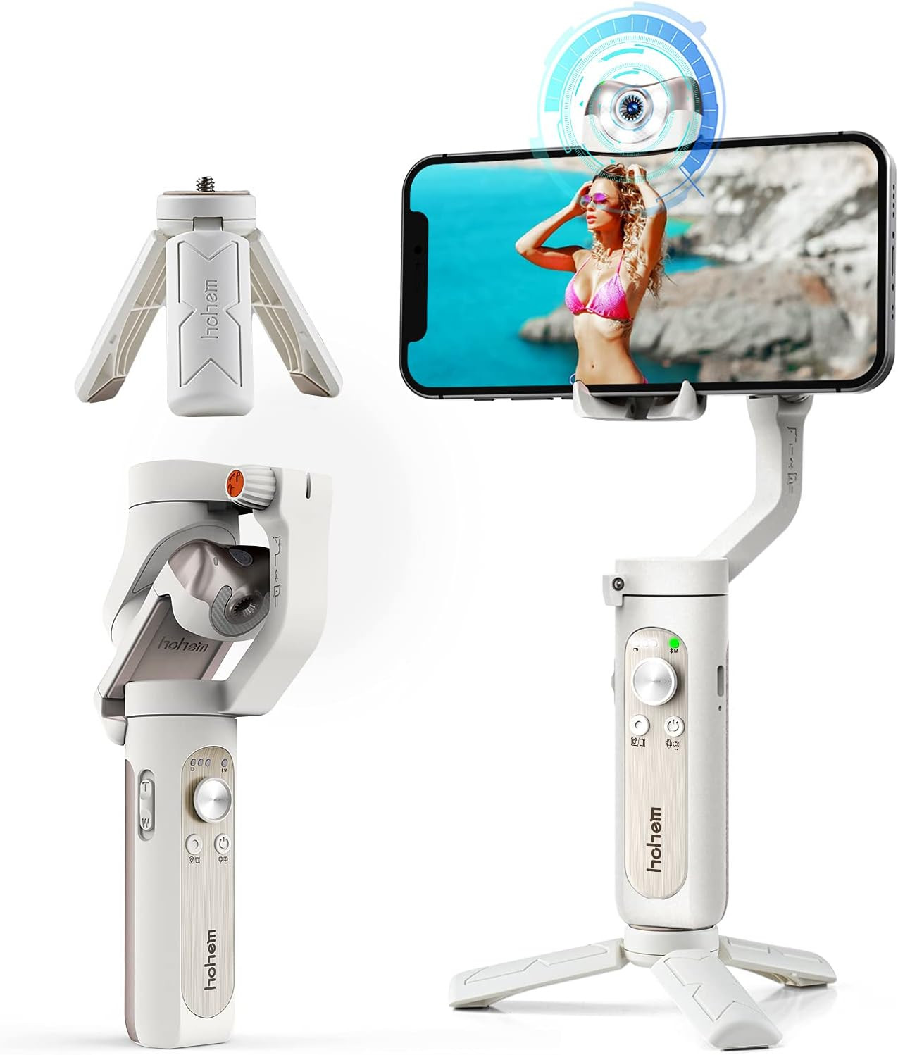 Gimbal Stabilizer for Smartphone w/ AI Tracking Sensor, 3-Axis Lightweight Foldable Phone Stabili... | Amazon (US)
