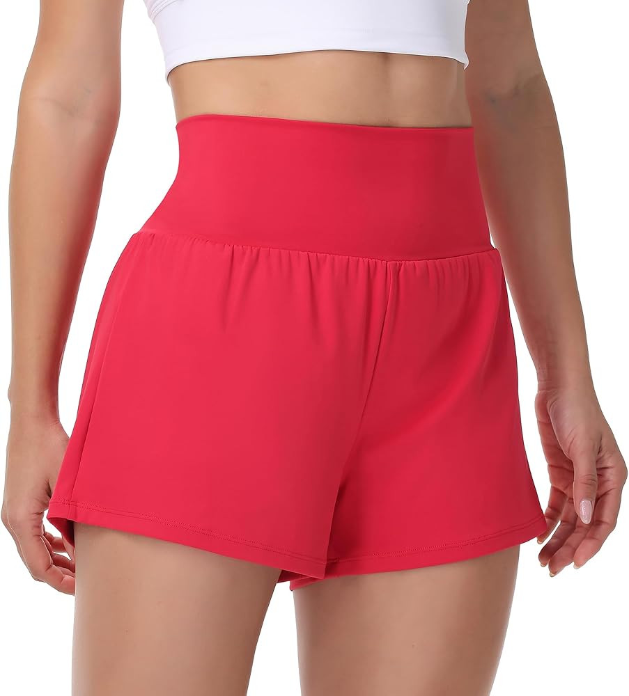 Blaosn Flowy Running Shorts Women Workout Athletic Gym Yoga High Waisted with Pockets Cute Sweat ... | Amazon (US)