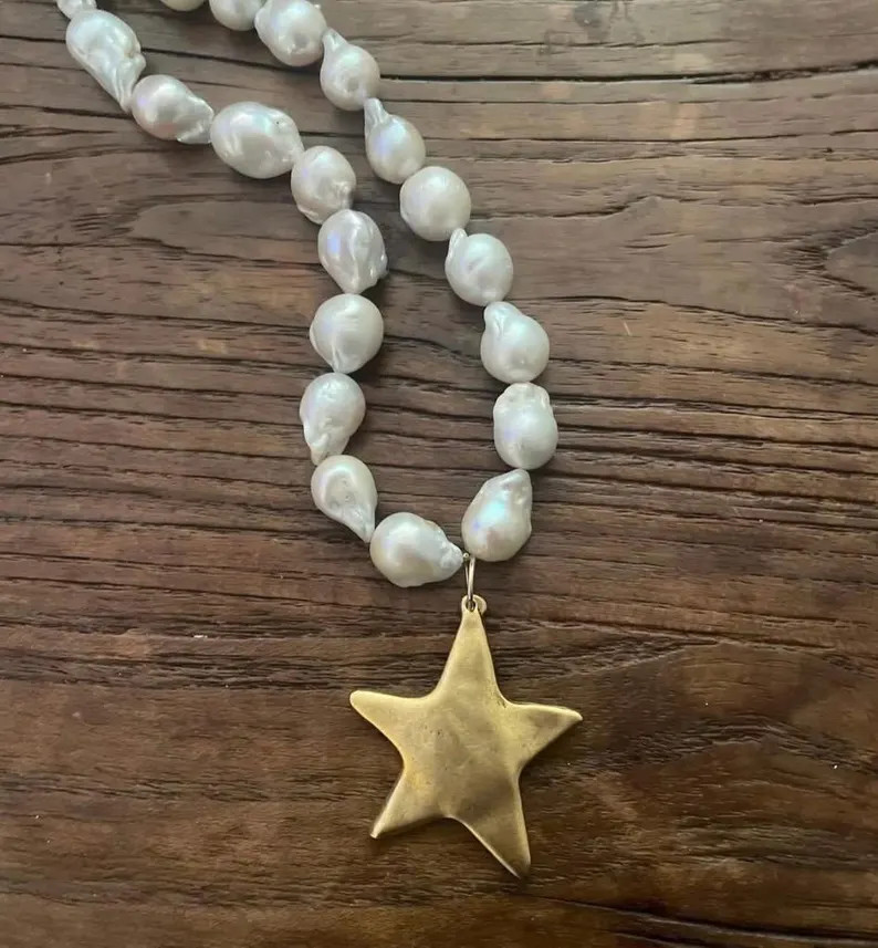 Baroque Pear Star Necklace | Etsy (Global)