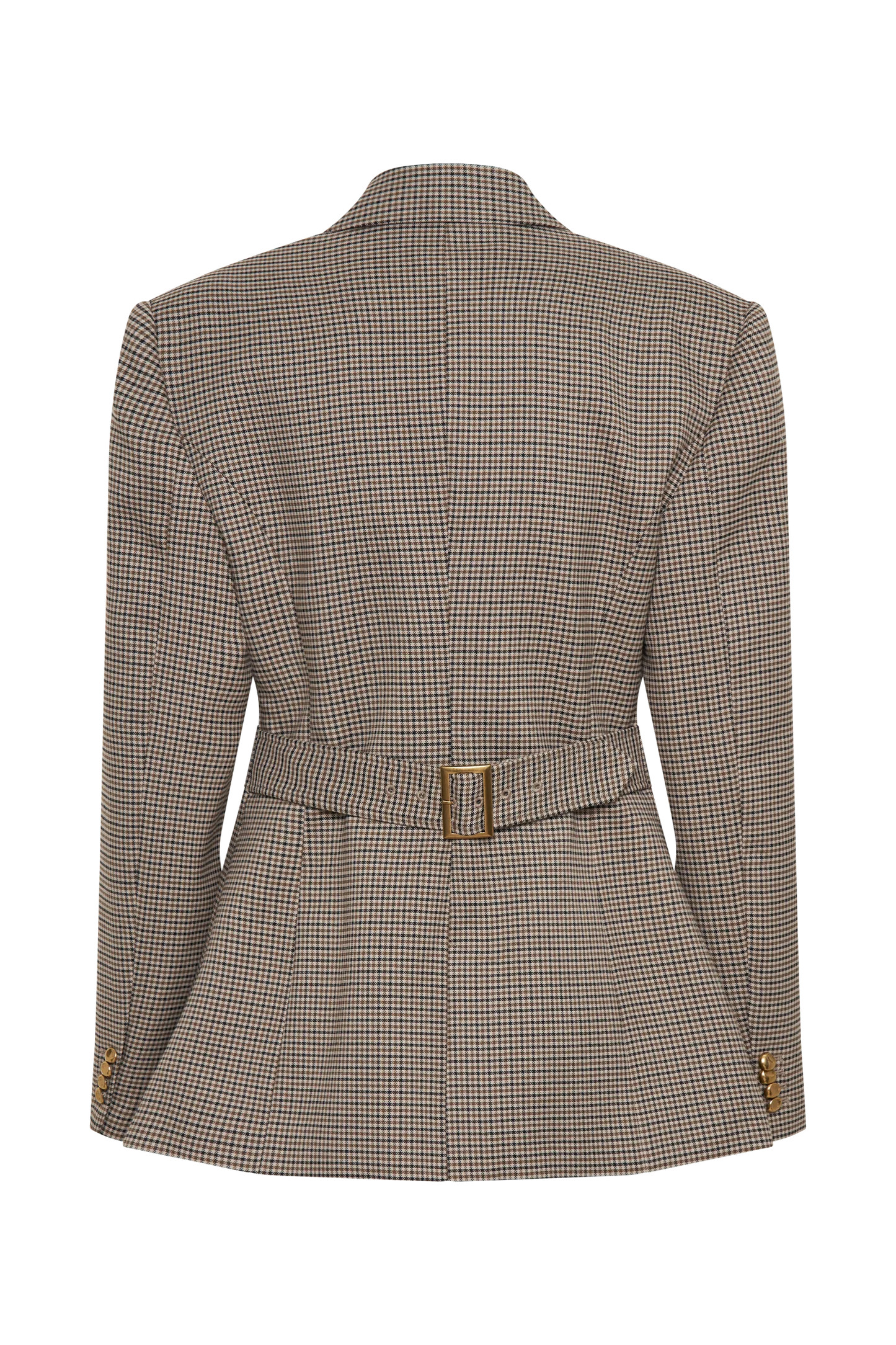Mila Shaped Blazer - Tan Check | MESHKI US