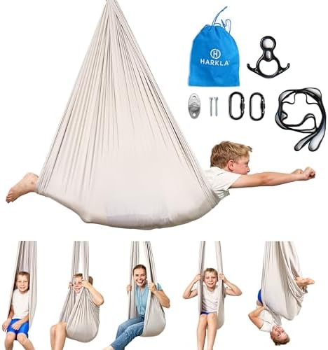 Harkla Sensory Swing for Kids & Adults - Holds 300lbs, Indoor Outdoor Sensory Swing for Hug Like ... | Amazon (US)