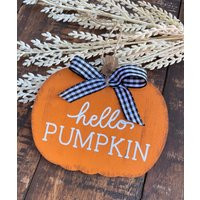 Rustic Wooden Pumpkin Ornament, Fall Ornament, Hello | Etsy (US)