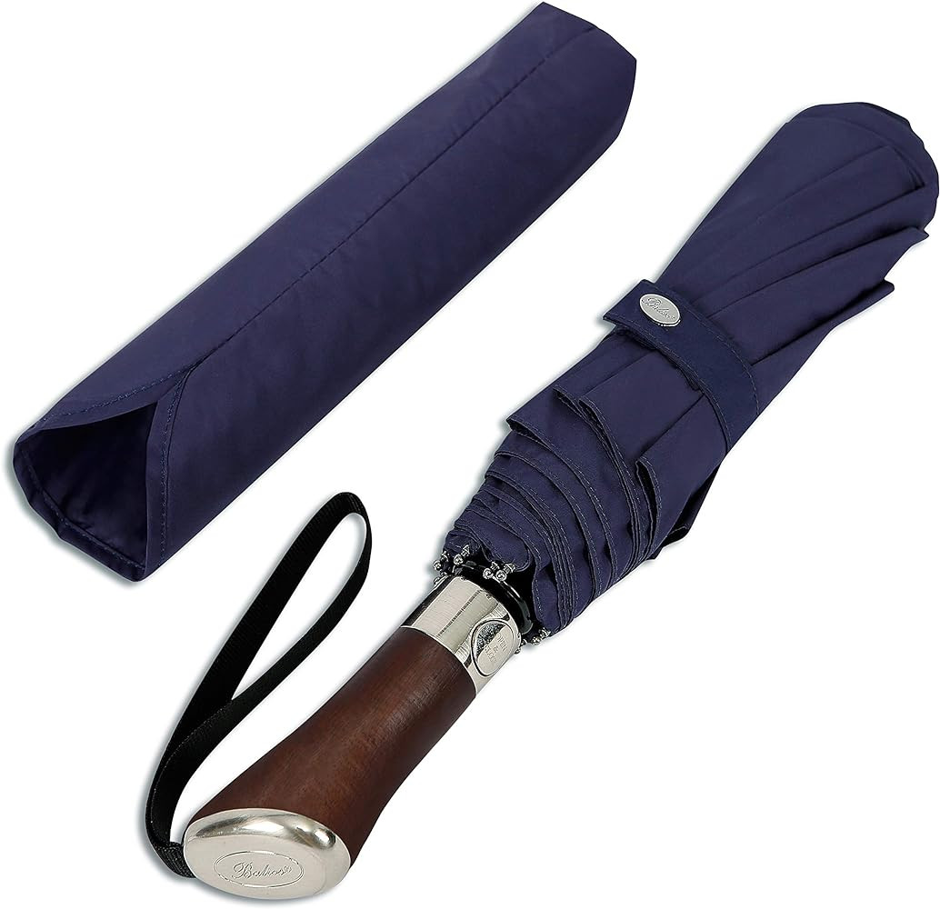 (Designed in UK) Balios Travel Umbrella Luxurious Golden Rosewood Handle Auto Open & Close Windpr... | Amazon (US)